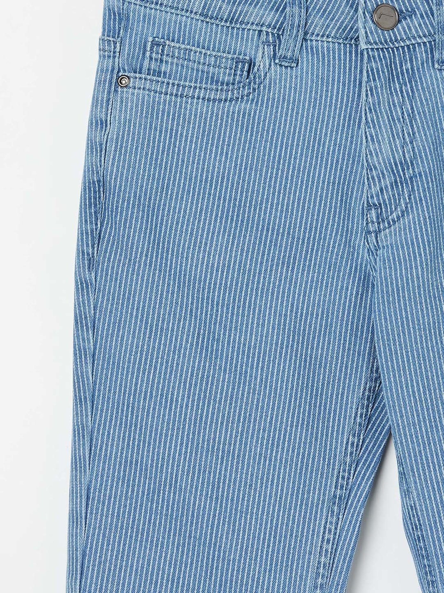 Fame Forever by Lifestyle Girls Blue Cotton Striped Jeans