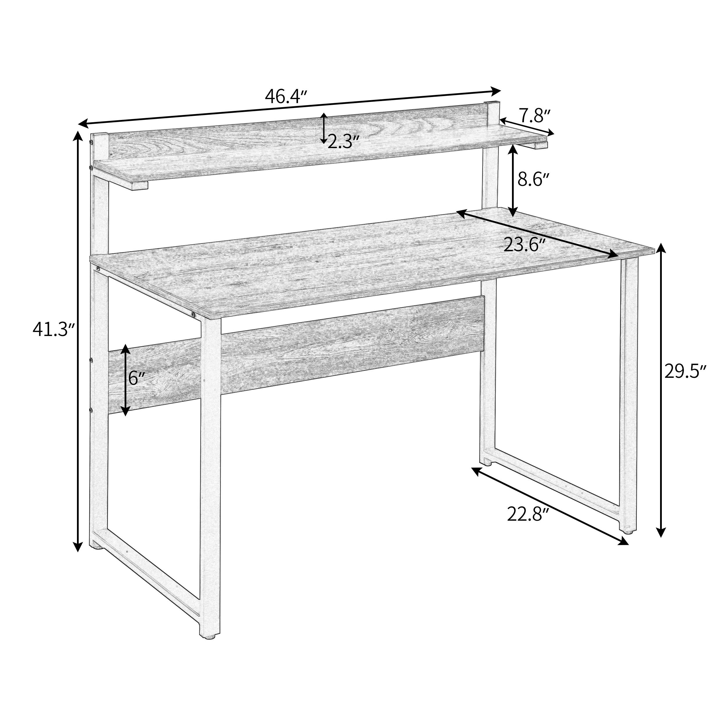 Home Office Computer Desk Morden Simple Style Study Table Gaming Desk with Storage Shelves