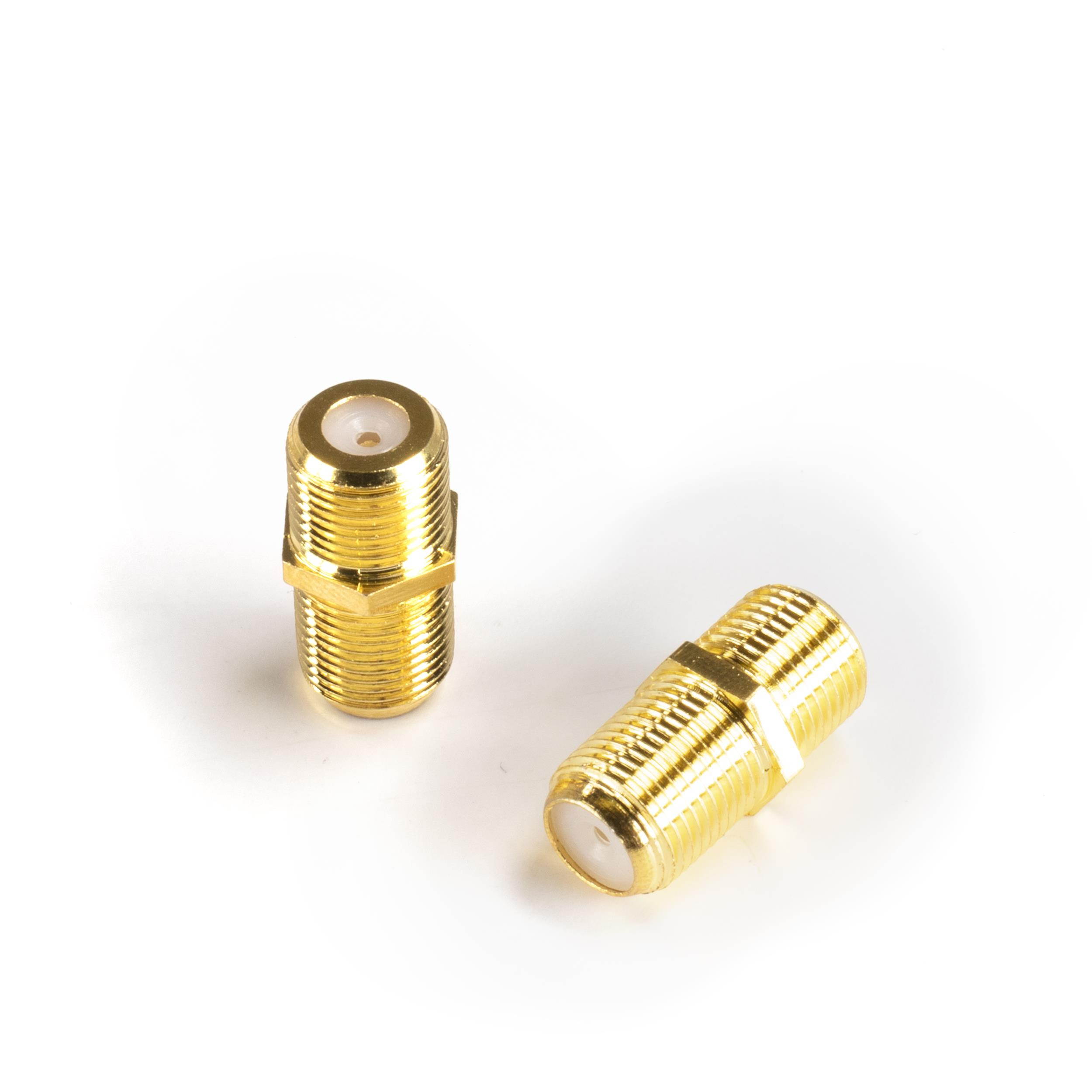 THE CIMPLE CO - Gold Cable Extension Coupler | 100 Pack | Connects Two Coaxial Video Cables, for Coax F81 (female to female) | High Quality 3GHz Satellite, Cable TV, and Cable Internet Rated