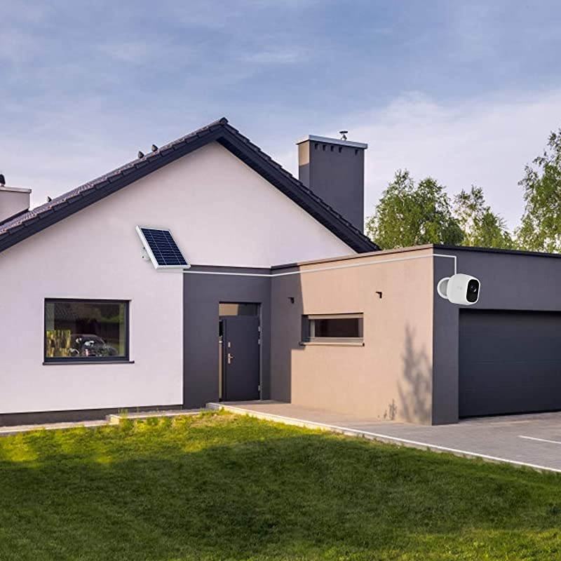 2 Pack Solar Panel Compatible with Arlo Pro 2 118Ft Outdoor Power Charging Cable and Adjustable Mount Not for Arlo Ultra and Arlo Pro3Silver