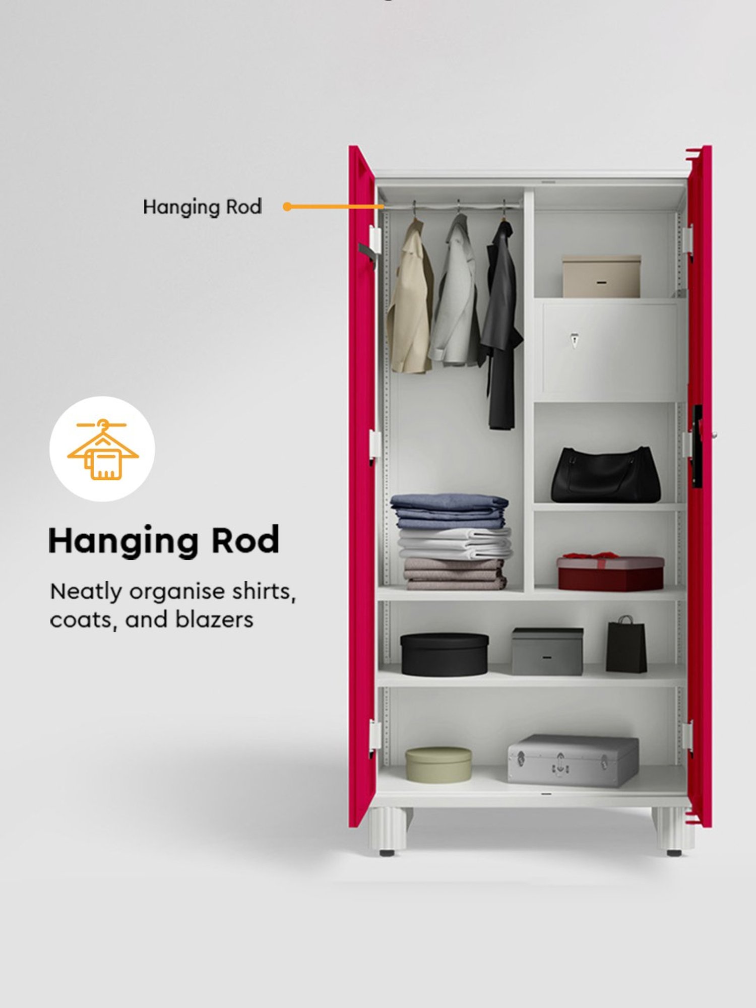 Home Basics 5 Dual Hook Chrome Plated Steel Over the Door Hanging Rack