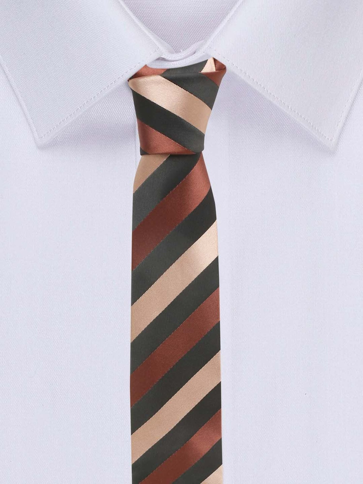 Louis Stitch Brown Striped Necktie Gift Set - Set of 3