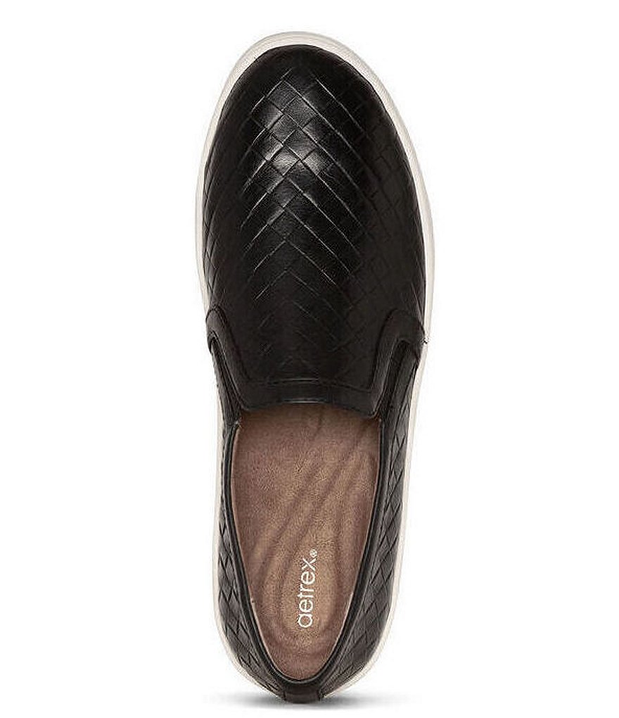 Aetrex Kenzie Woven Embossed Leather Slip-Ons
