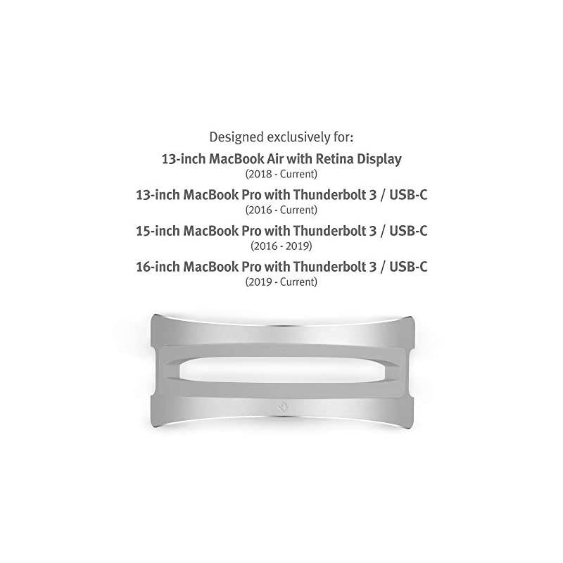 BookArc for MacBook | SpaceSaving Vertical Desktop Stand for Apple notebooks Silver Newest Version 122004