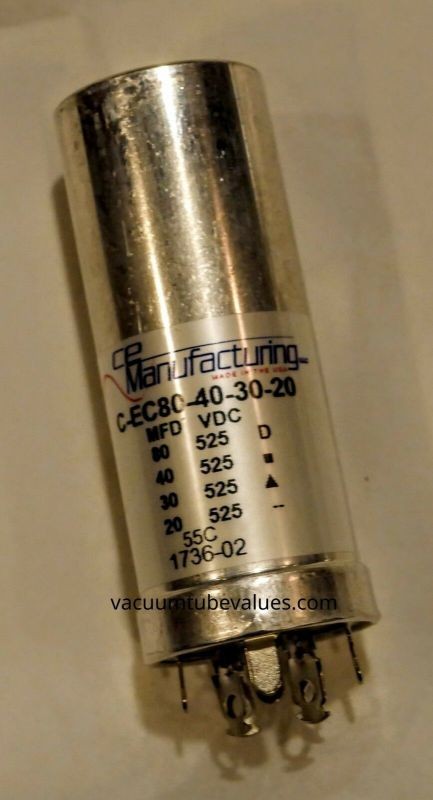 Capacitor  CE MFG CAN ELECTROLYTIC MALLORY  525V, 80/40/30/20&micro;F USA MFD