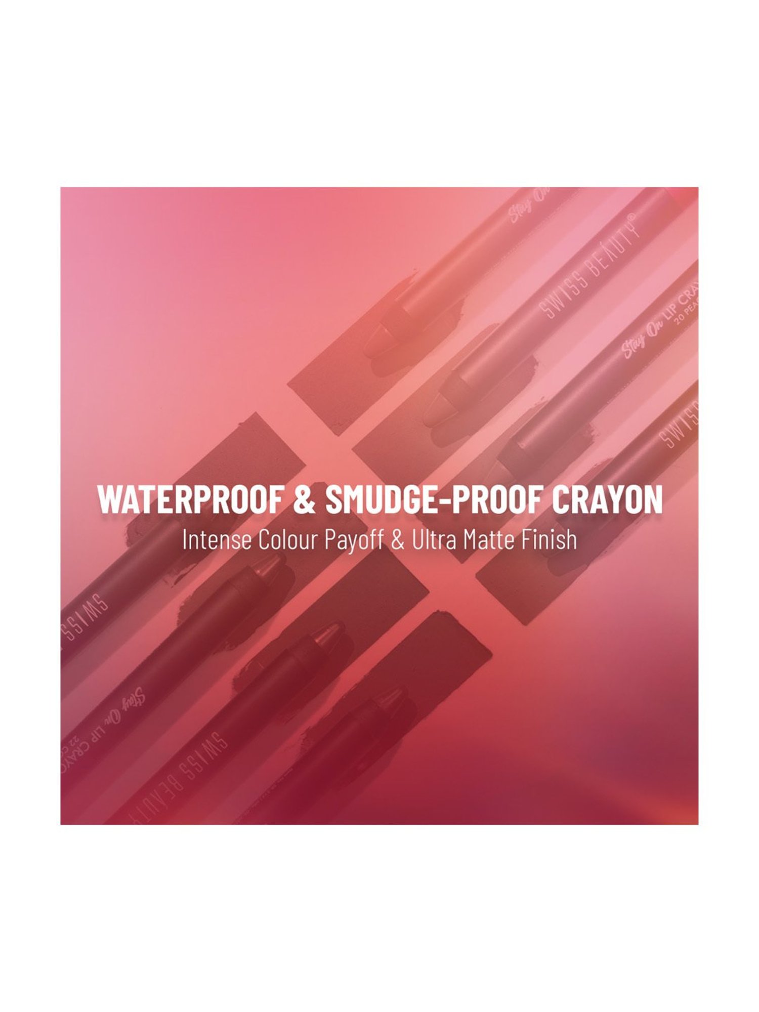 SWISS BEAUTY Non Transfer Matte Crayon Lipstick Brownie Point - 3.5 gm