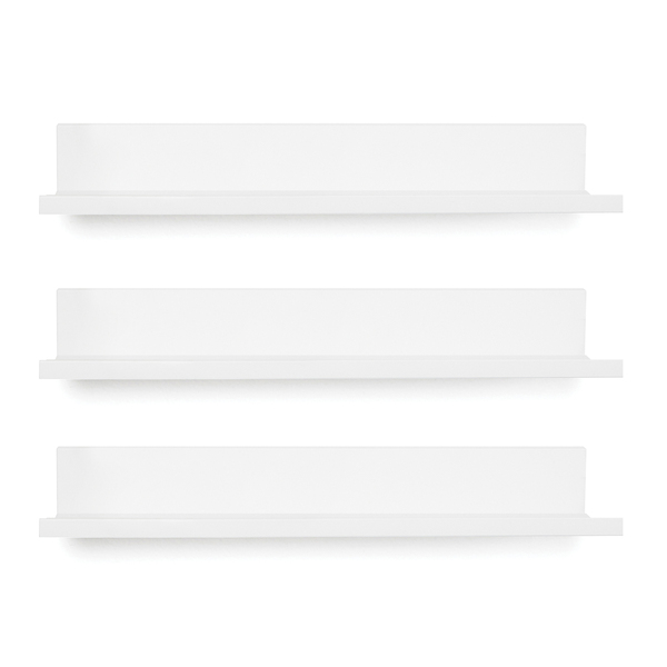 16-In. No-Stud Floating Photo Ledge 3 Pack, with Connector Kit (White)