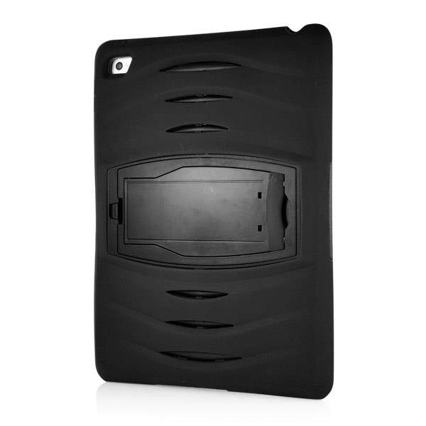 Shockproof Hybrid Silicone and Plastic Stand Protective Case with Touch Screen Film for iPad Air 2 ( iPad 6 ) - Black