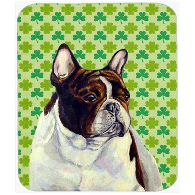 French Bulldog St. Patrick's Day Shamrock Portrait Mouse Pad, Hot Pad or Trivet