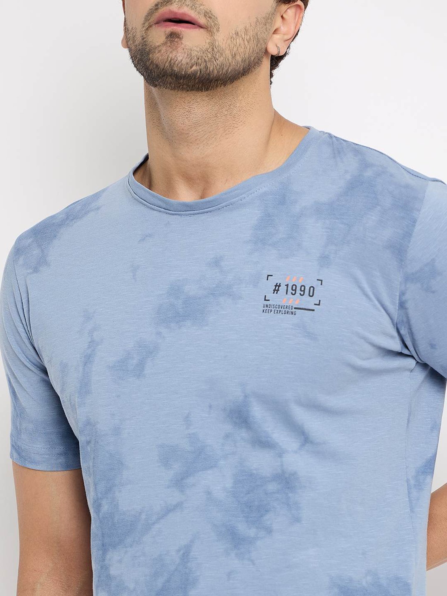 Duke Blue Slim Fit Printed T-Shirt