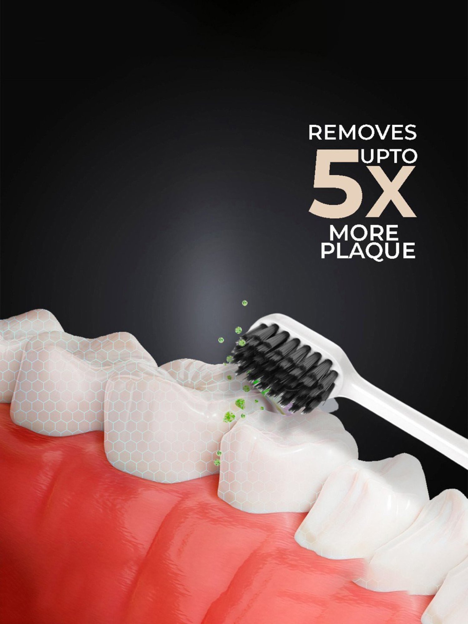 Winston Sonic Electric Toothbrush with Charcoal Bristles AAA Battery Operated (White)