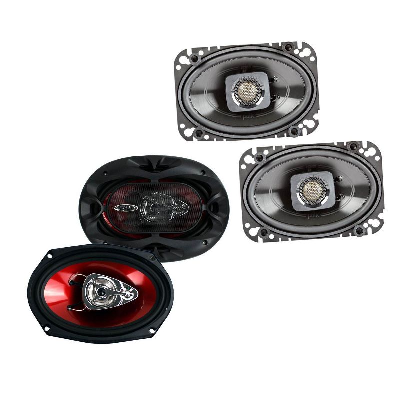 Polk Audio 150 Watt Coaxial Speakers w/ Boss 400 Watt Series Car Audio Speakers