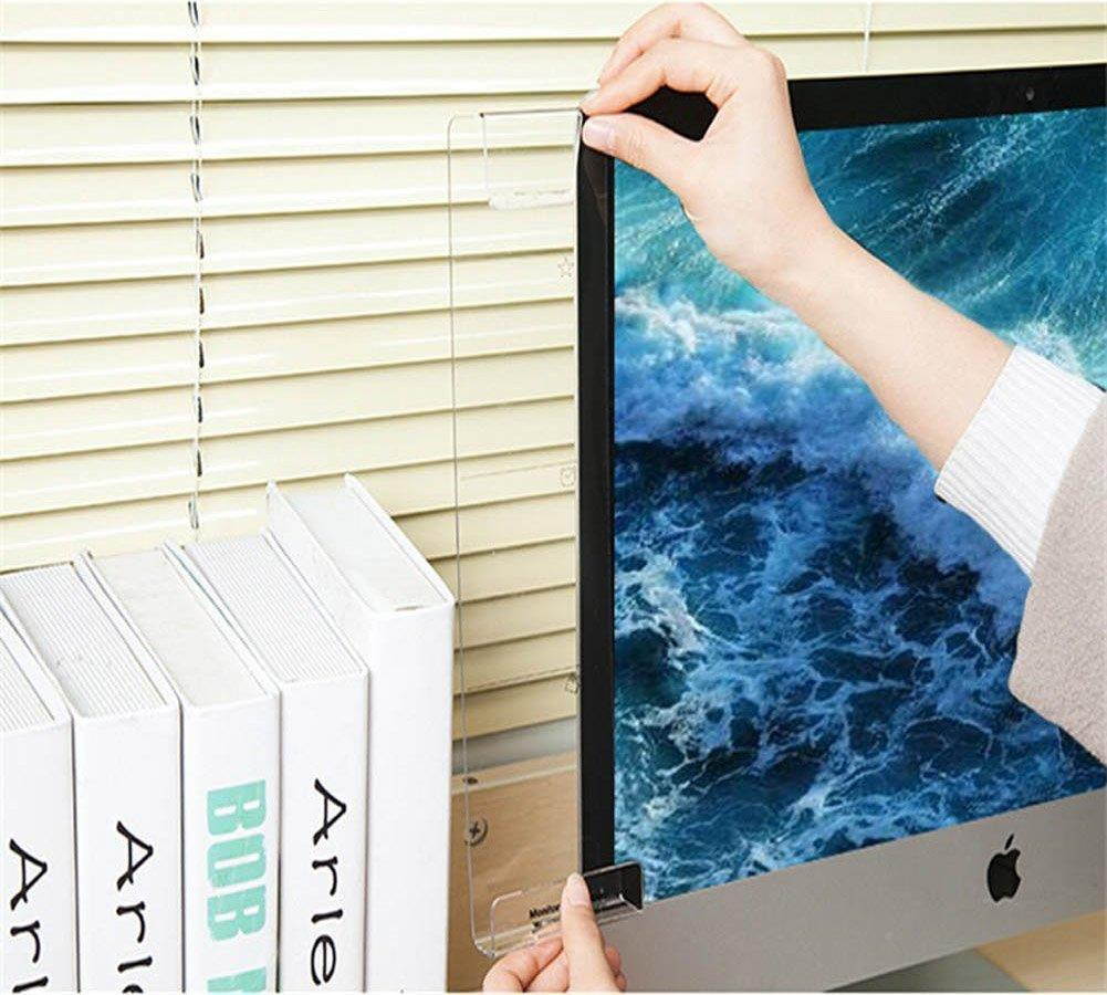 LRZCGB Monitor Memo Board, Acrylic Message Memo Boards Sticky Reminder for Computer Monitors Screen (Left)