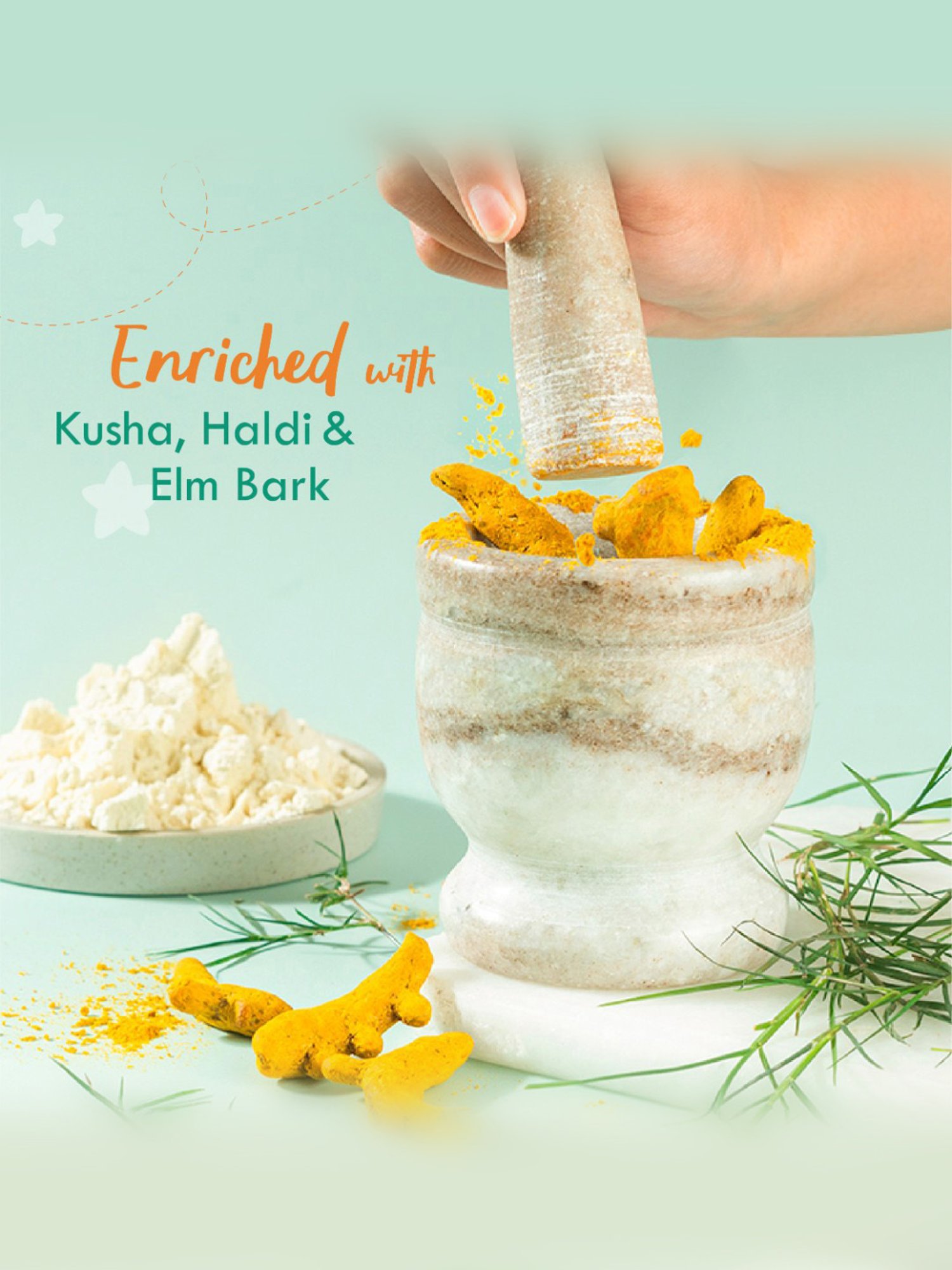 Nat Habit Raw Haldi Talc-Free Kusha Baby Powder - 150 gm