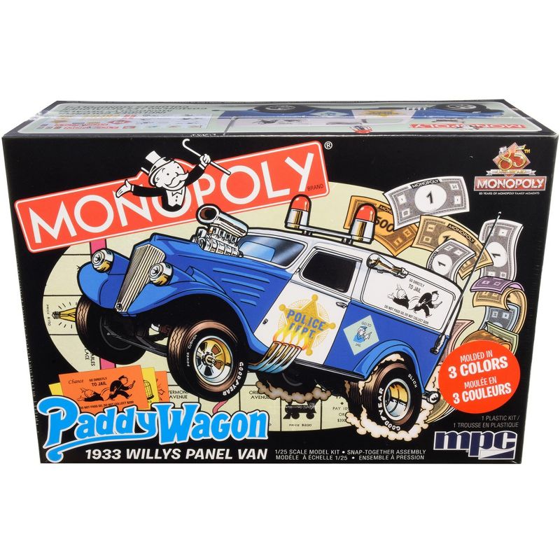 Skill 2 Snap Model Kit 1933 Willys Panel Paddy Wagon Police Van "Monopoly" "85th Anniversary" 1/25 Scale Model by MPC