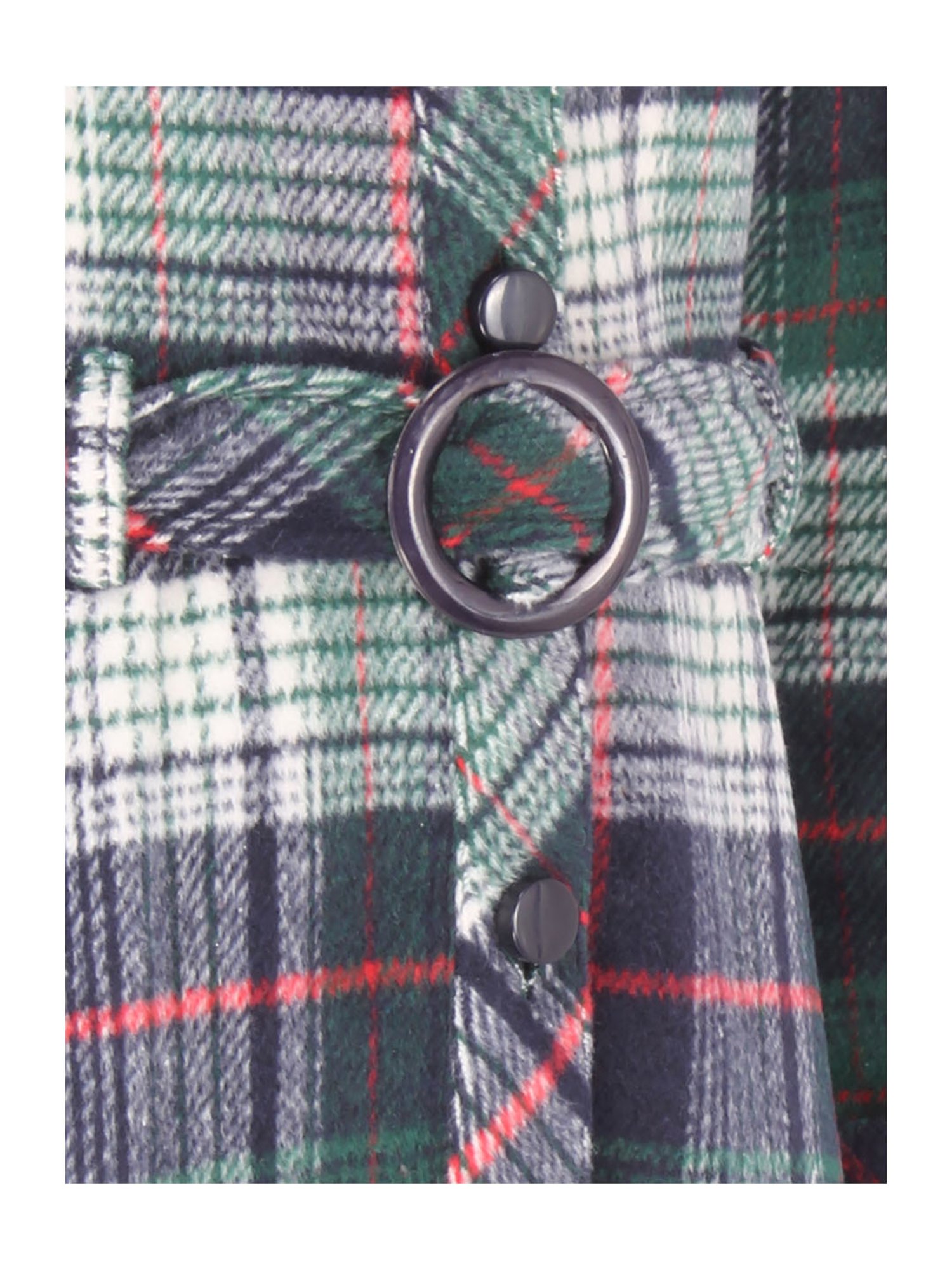 Cutecumber Kids Navy Checks Full Sleeves Shirt Dress with Belt