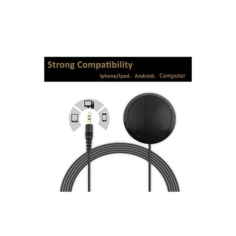 Computer Microphone, 3.5mm Microphone 360&deg; Omnidirectional Bluetooth Speaker with Microphone for Meeting Chatting Video Conferencing Recording Sound