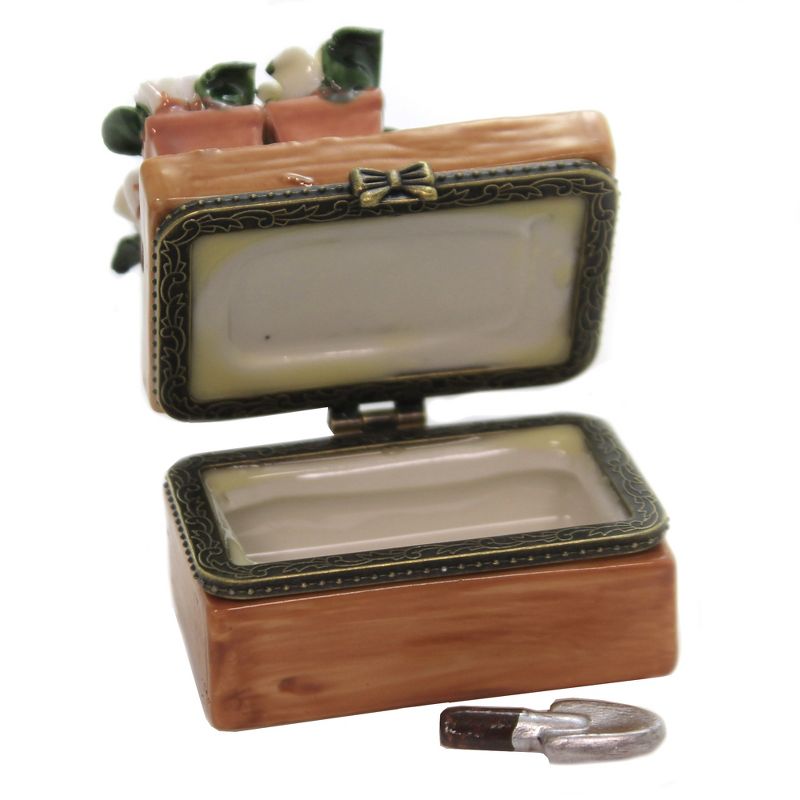 Hinged Trinket Box 2.5" Wild Flower Plantation Spring Growing Planting  -  Decorative Figurines