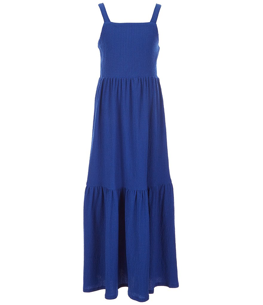 Poppies and Roses Big Girls 7-14 Textured Tie-Back Maxi Dress