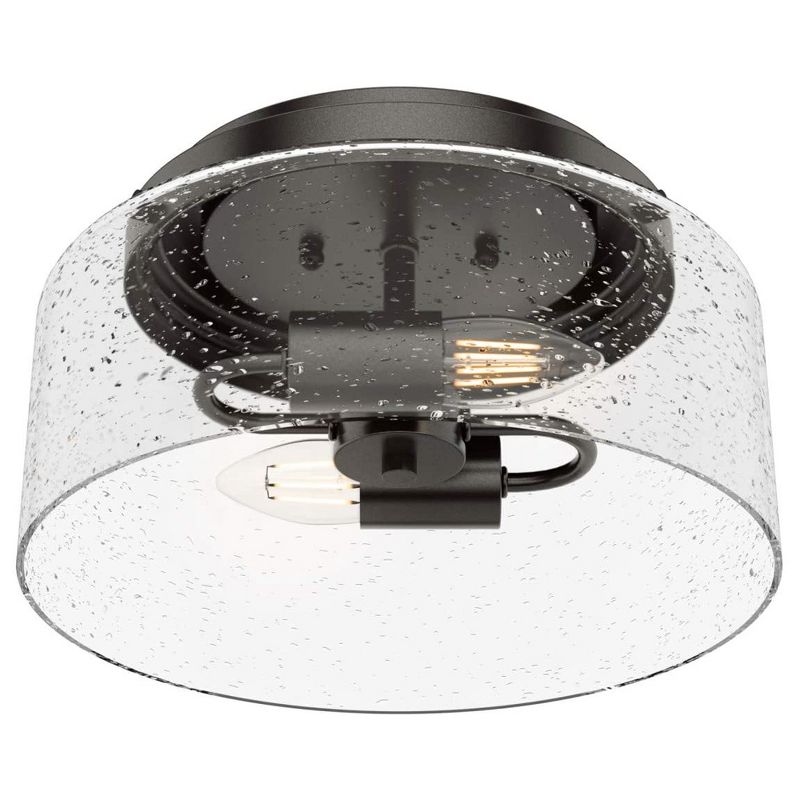 Hunter Fan Company 19015 Hartland 2 Bulb Timeless Art Deco Style Flush Mount Hanging Indoor Light Fixture with Noble Bronze Finish