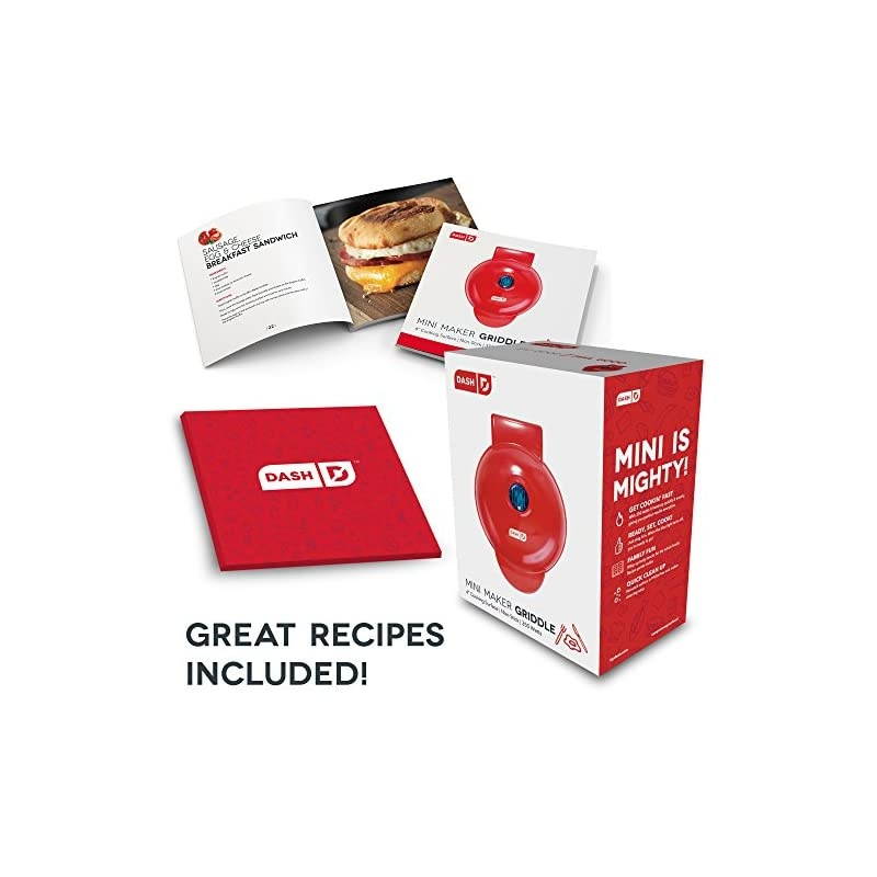 DMS001WH Mini Maker Electric Round Griddle for Individual Pancakes, Cookies, Eggs & other on the go Breakfast, Lunch & Snacks, White