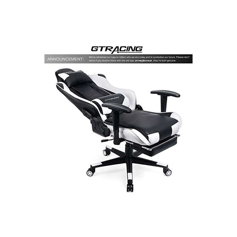 Gaming Chair with Footrest Big and Tall Office Executive Chair Heavy Duty Adjustable Recliner with Headrest Lumbar Support Cushion Desk Chair Black