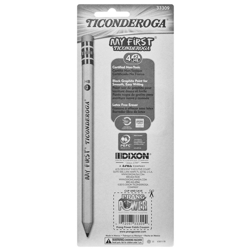 4ct My First Ticonderoga #2 Pencils with Sharpener