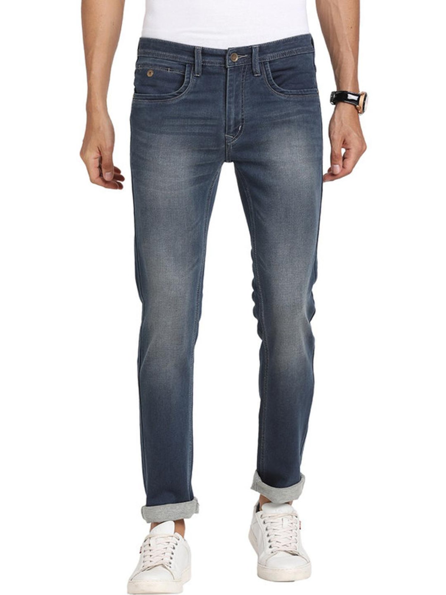 Turtle Blue Narrow Fit Stretchable Jeans