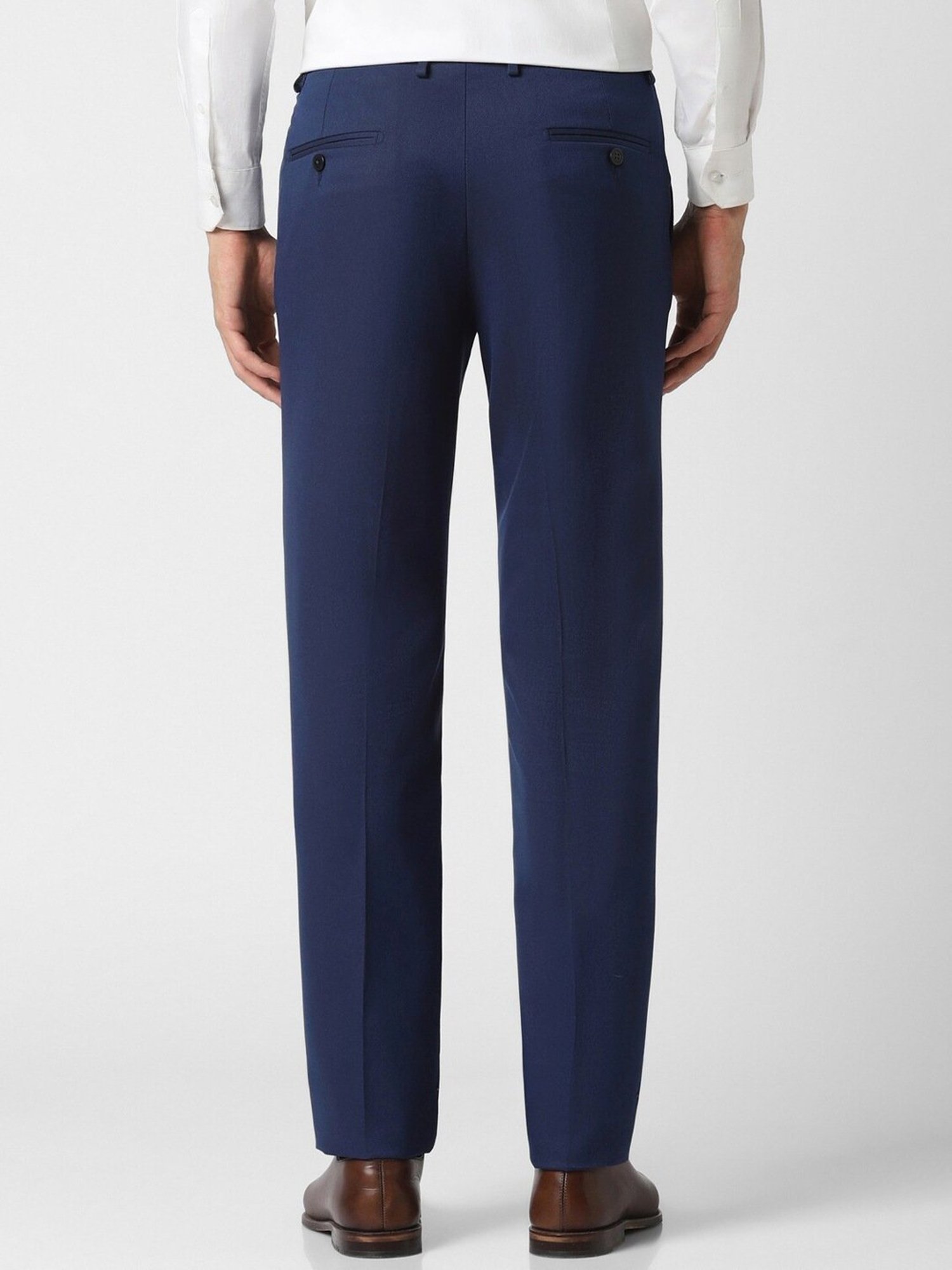Van Heusen Navy Slim Fit Texture Trousers