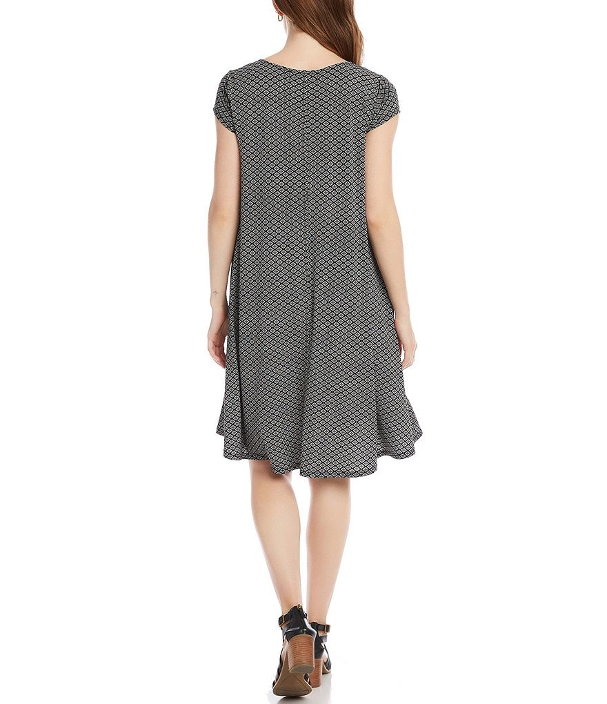 Karen Kane Cap Sleeve Printed Maggie Trapeze Dress