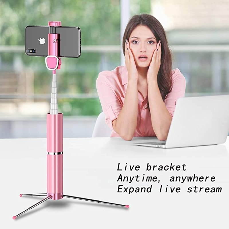 Stick Bluetooth Extendable Stick Tripod with Detachable Wireless Remote and Tripod Stand Stick for iPhone Xs MAXXRXSXiPhone 88 PlusiPhone 6iPhone 7Galaxy S9S9 Plus