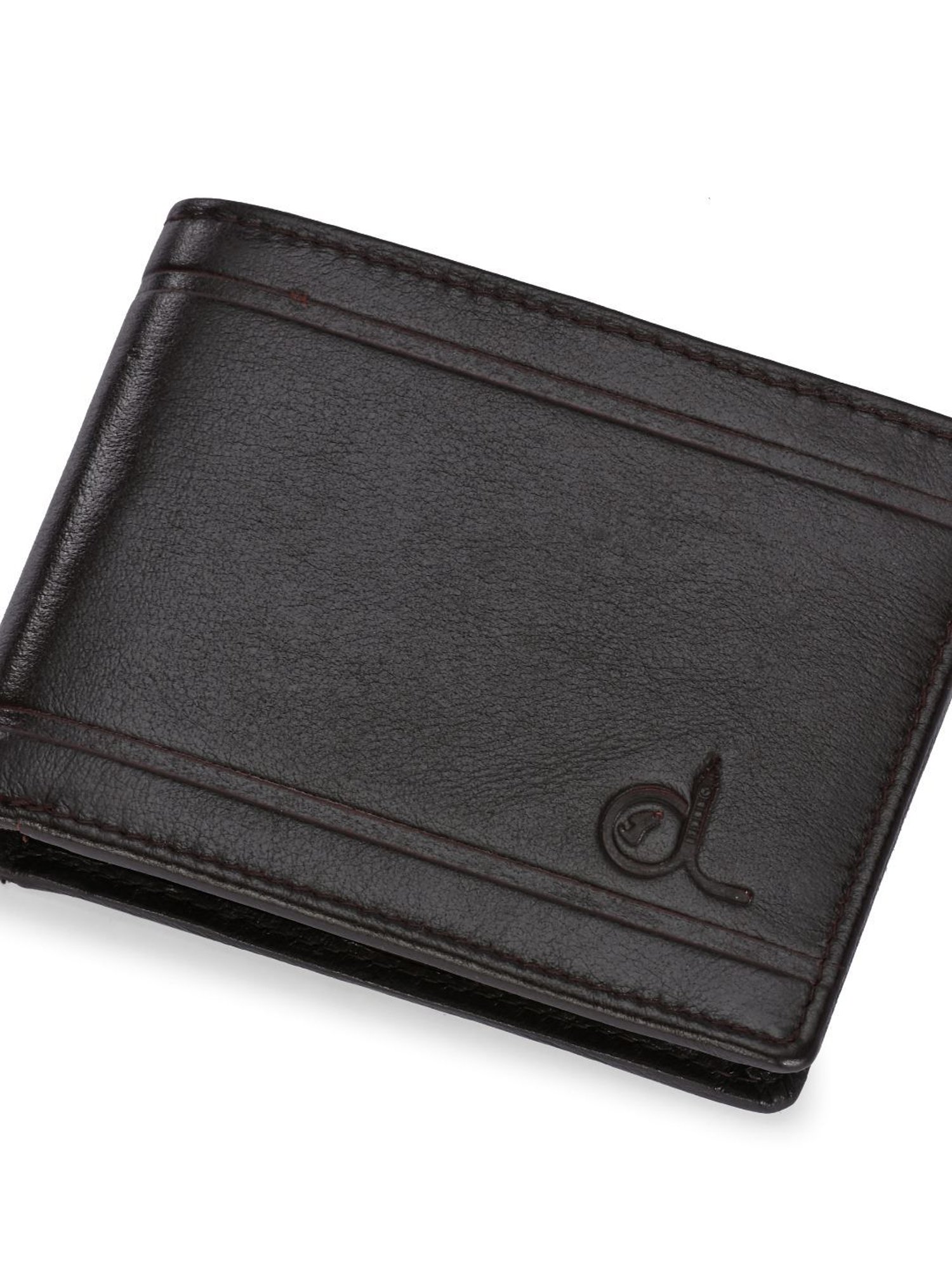 Clog London Brown Leather Small Bi-Fold Wallet for Men