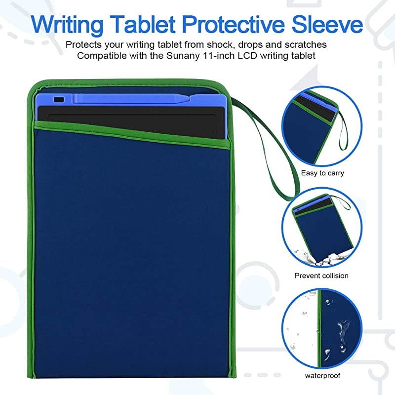 LCD Writing Tablet Electronic Colorful Screen Drawing Erase Board Doodle Board Writing Pad Gifts for Toddlers Kids and Adults with Protective Sleeve Blue