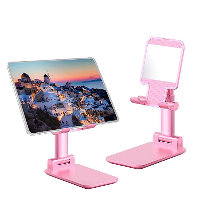 Phone Holder for Desk Foldable Adjustable Mobile Phone Stand for Bed Compatible with iPhone Mini ipad Tablet PC