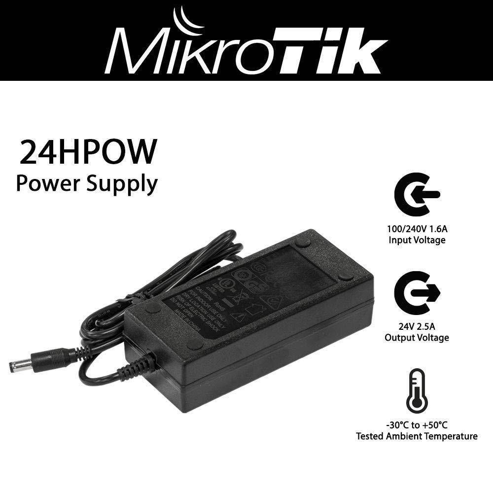 Mikrotik 24HPOW High Power 24V 2.5A Power Supply with Power Plug Included
