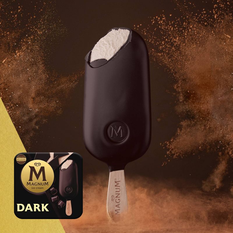 Magnum Vanilla Ice Cream Bars Dipped in Dark Chocolate - 3ct