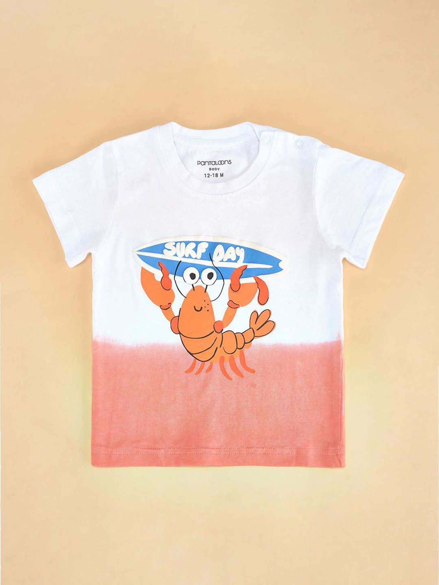 Pantaloons Baby Kids Bright White Cotton Printed T-Shirt