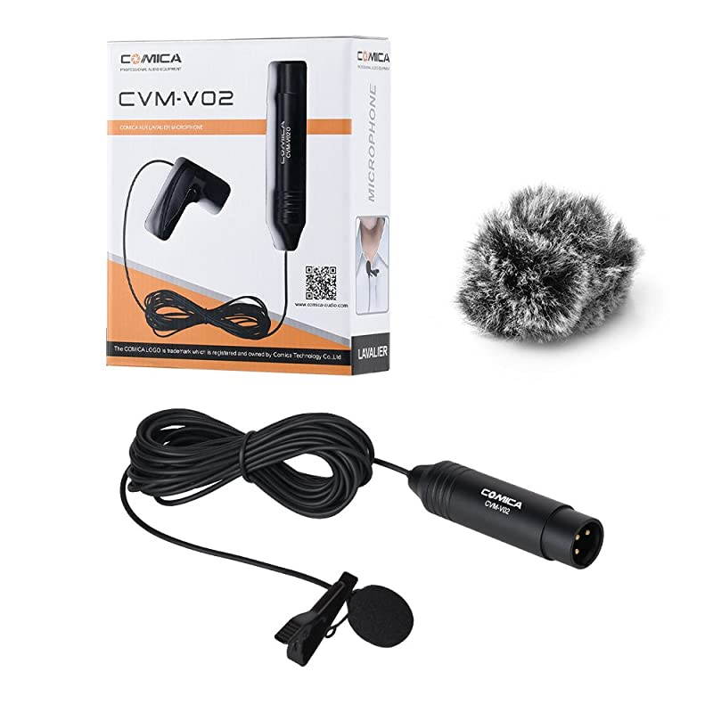 CVMV02O Phantom Power Omnidirectional XLR Lavalier Lapel Microphone for Canon Sony Panasonic Camcorders ZOOM H4n H5 H6 Tascam DR40 DR60D DR70D DR100 Recorders1476 fts