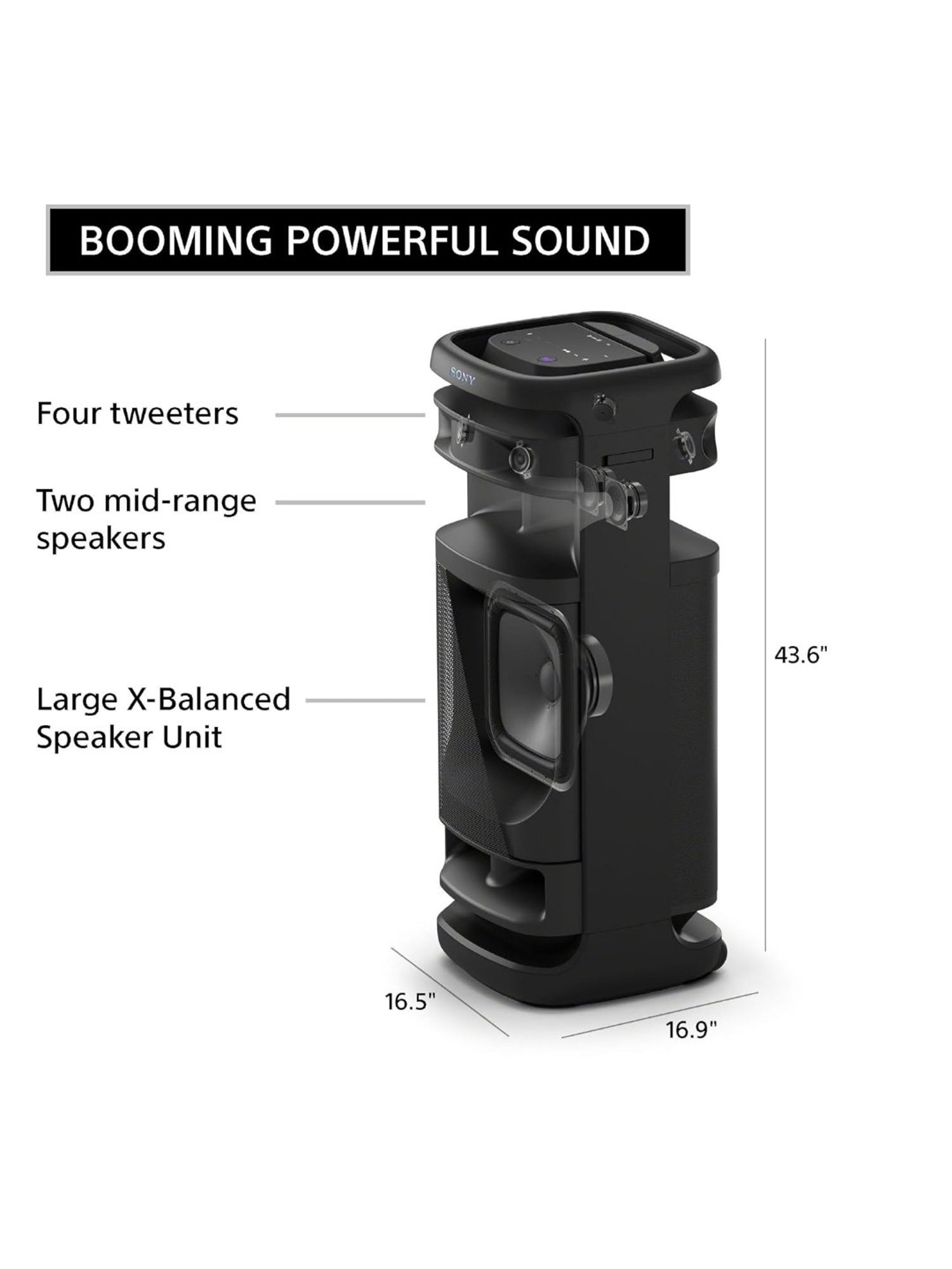 Sony New Launch ULT Tower 10 Bluetooth Speaker with Touch Panel (Black)