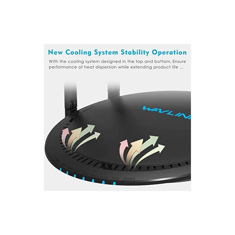 WiFi Router, AC1200 Dual Band Gigabit Wireless Internet Router for Home,High Speed Beamforming Computer Router with 4 x 5dBi High-Gain Antennas and Long Range WiFi Coverage,Supports Guest WiFi