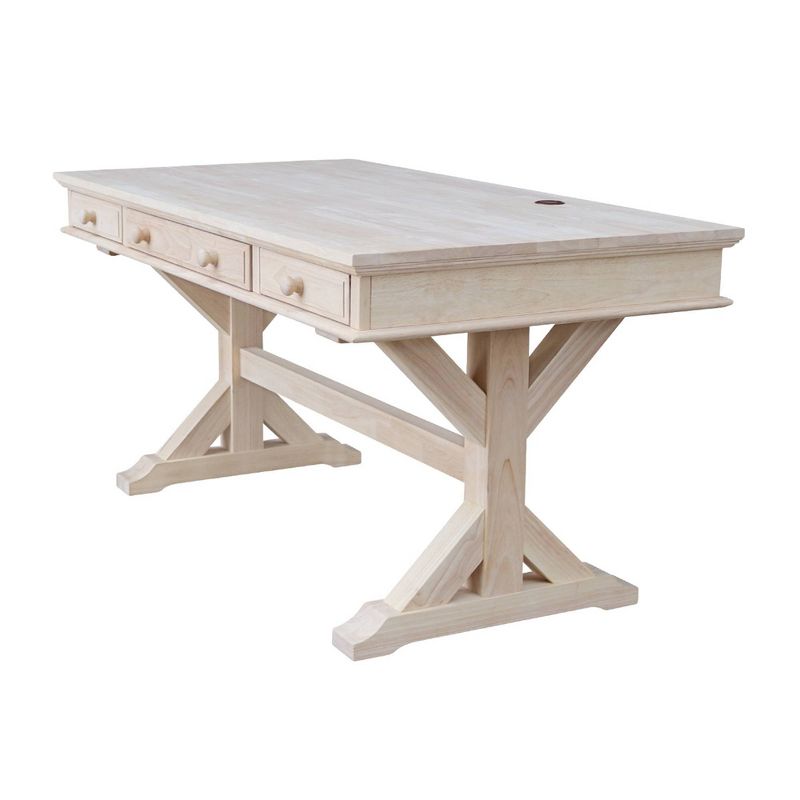 Executive Desk With Canyon Base Unfinished - International Concepts