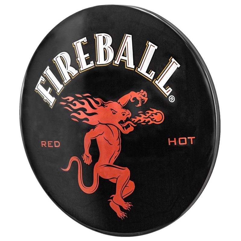Fireball Red Hot Dome Metal Sign Black/Red - Crystal Art Gallery