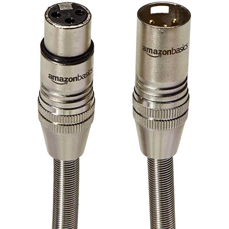 Basics 3 Pin Microphone Cable Pack of 2 50 Feet Silver