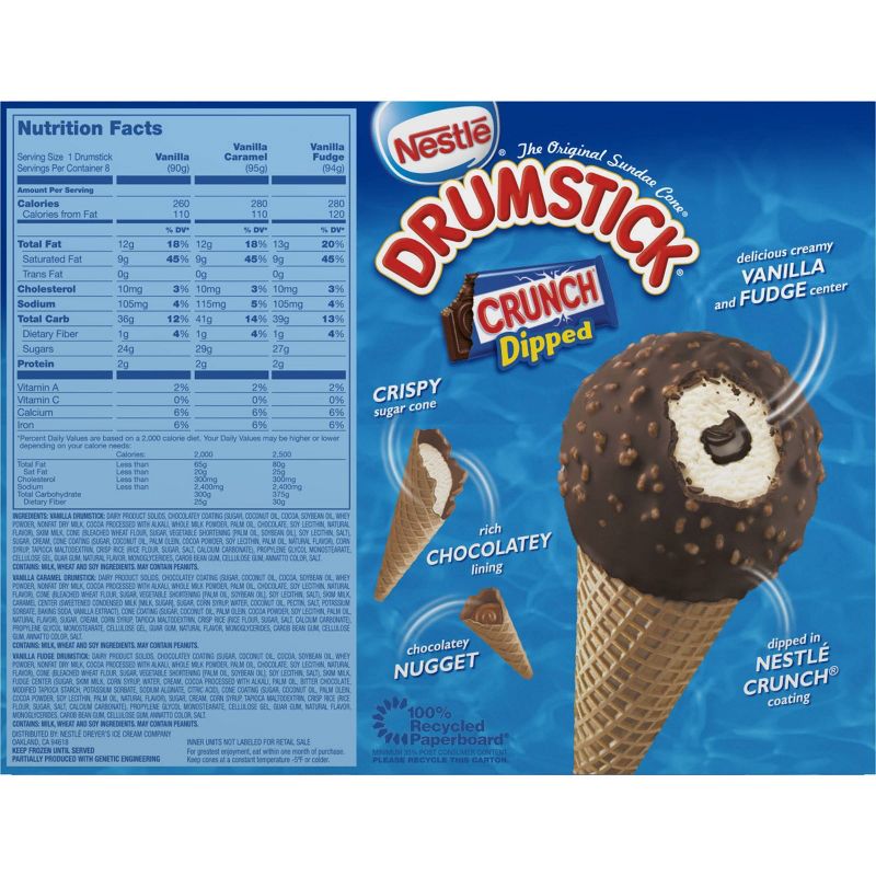 Nestle Drumstick Crunch Dipped Ice Cream Cone - 8ct