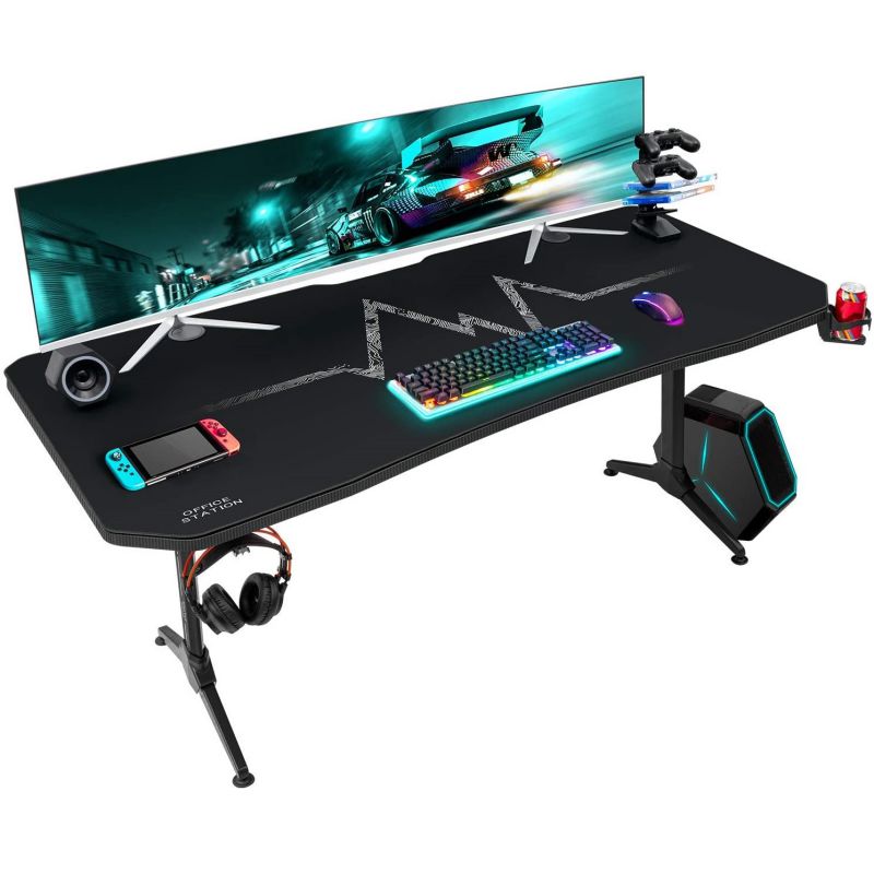 RESPAWN 3000 Gaming Computer Desk - Ergonomic Height Adjustable Gaming Desk, in Blue (RSP-3000-BLU)