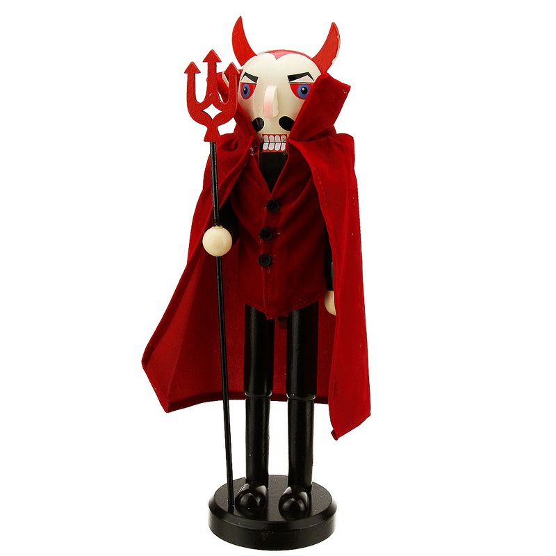 Northlight 14" Devil with Pitchfork Wooden Halloween Nutcracker - Red/Black