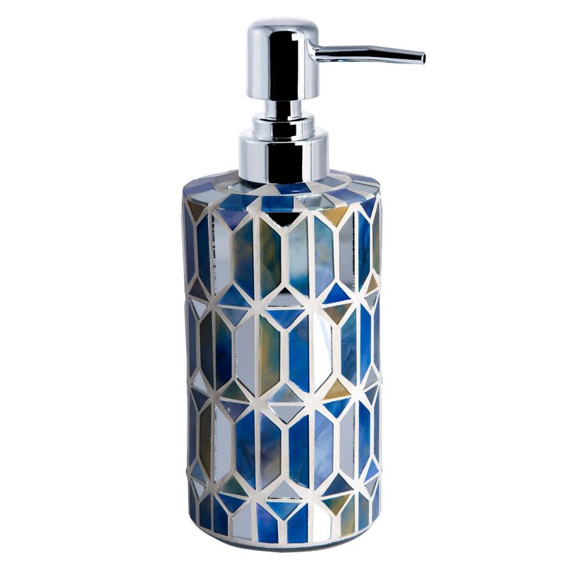 3pc Hexagon Border Lotion Pump, Toothbrush Holder, Tumbler Blue - Allure
