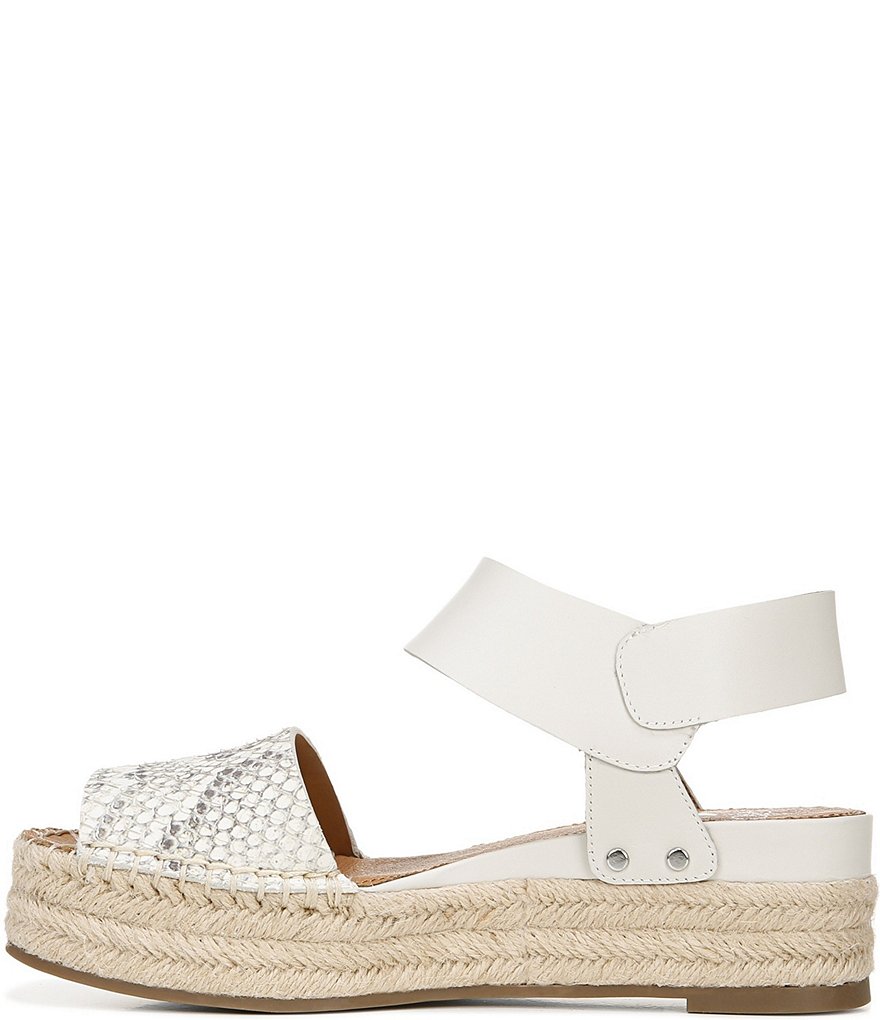 Sarto By Franco Sarto Oak Snake Embossed Leather Espadrille Sandals