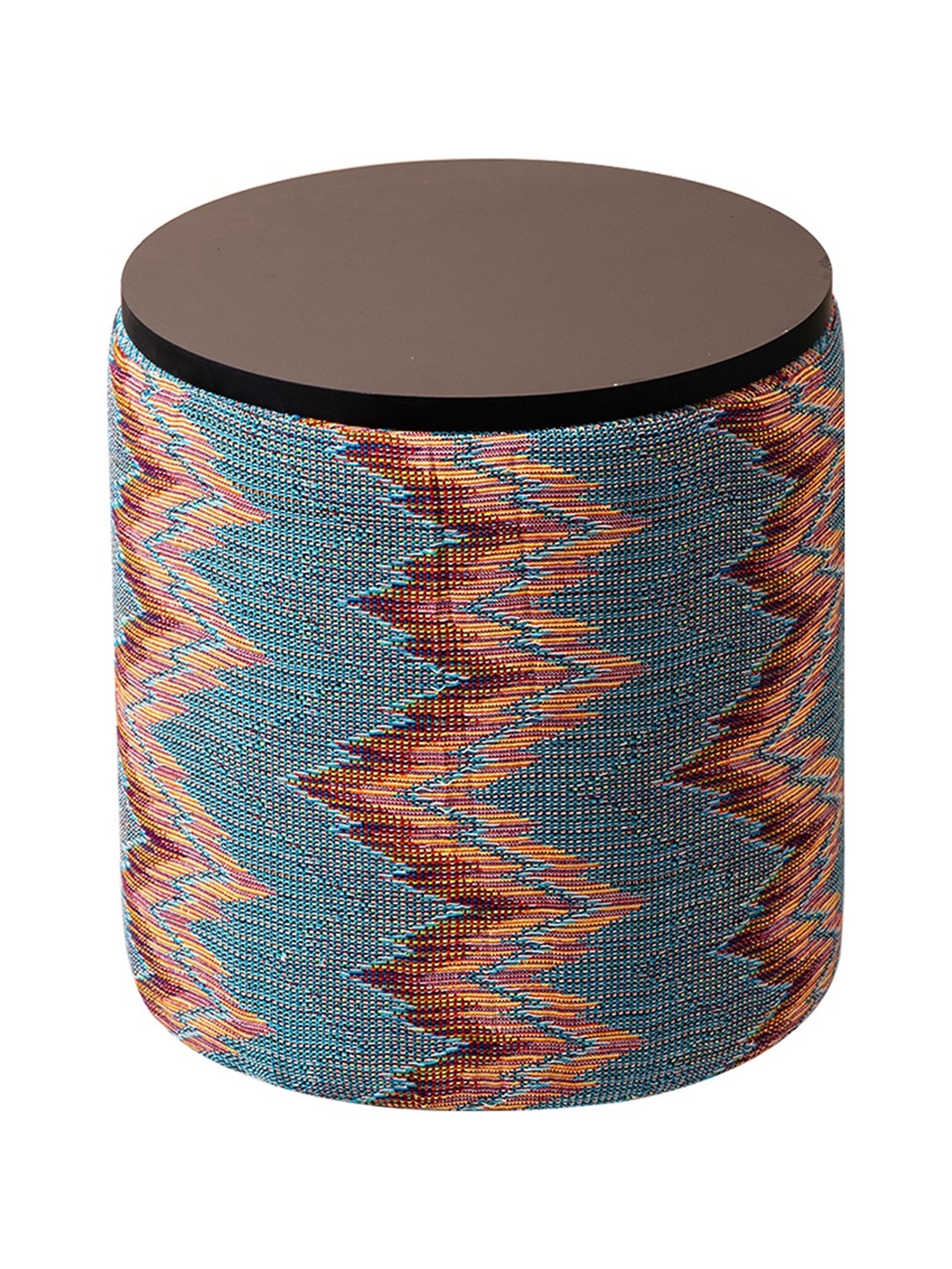 Chumbak French Sahara Solid Mustard Yellow Wood Ottoman