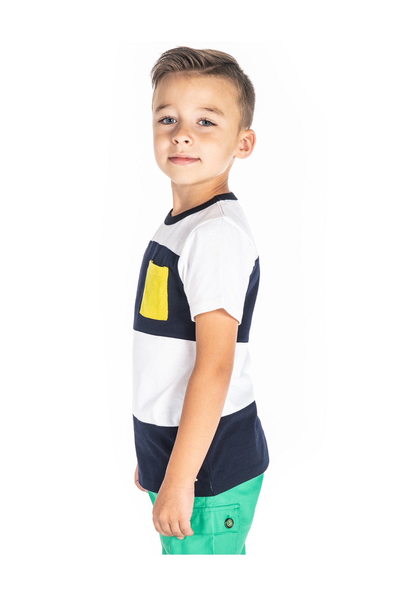 Cherry Crumble By Nitt Hyman Kids Navy Color Block T-Shirt